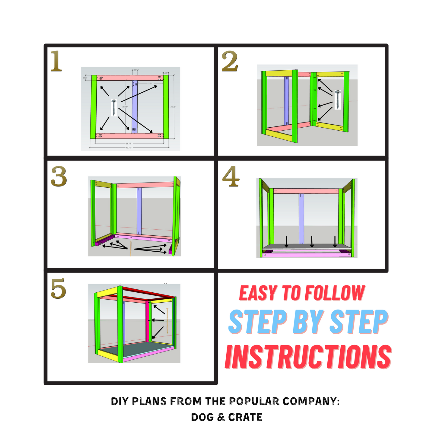 Single Large Dog Crate Plans