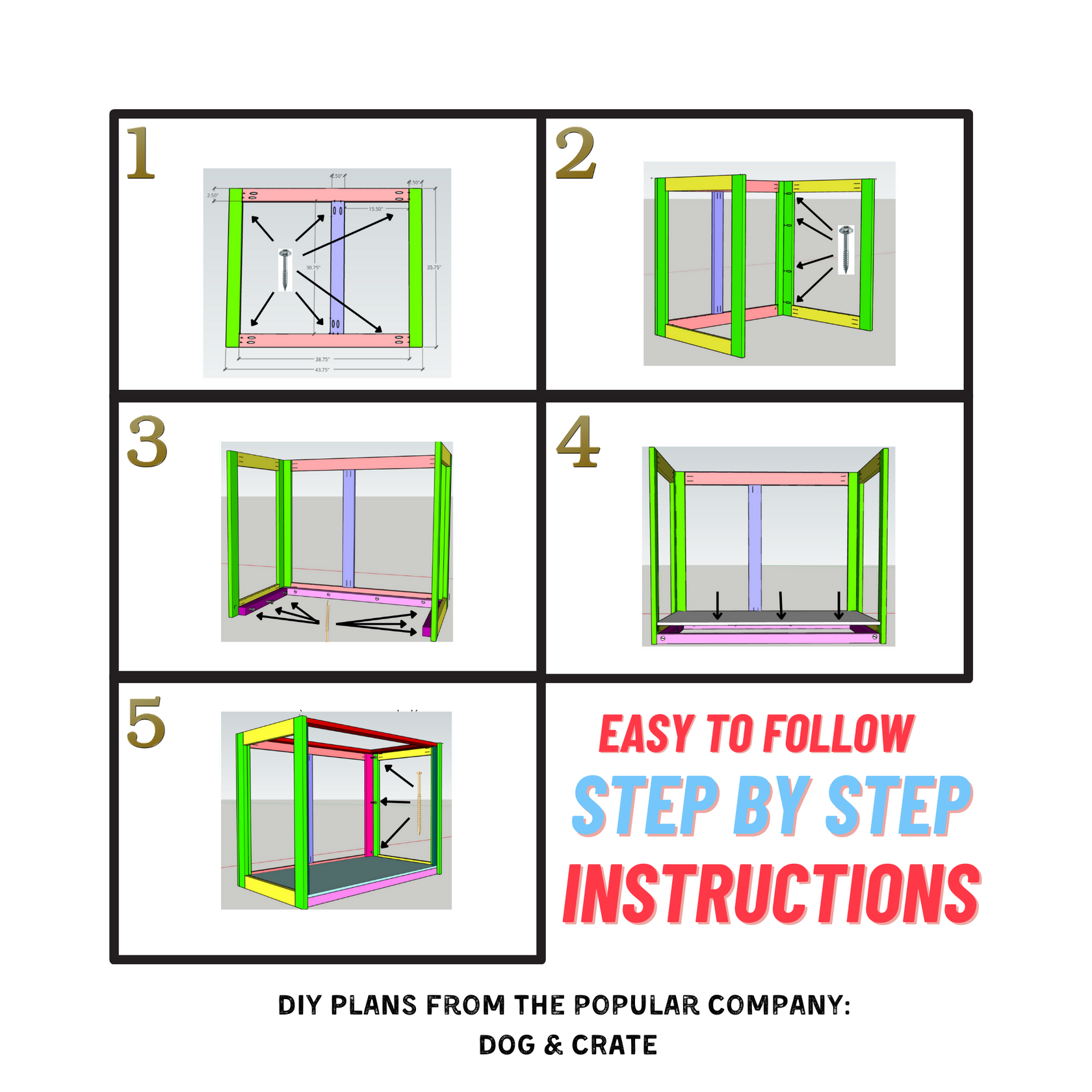Thumbnail for Simple Assembly Dog Crate Kits