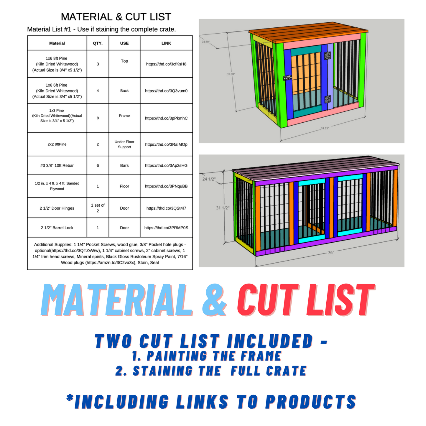 Double Large Dog Crate Plans